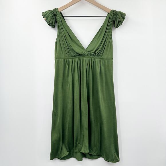 Leon Max Dresses & Skirts - Leon Max Grecian Lightweight Silk Wool Blend Mini Dress in Green Size XS (flaw)
